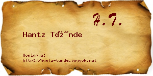 Hantz Tünde névjegykártya